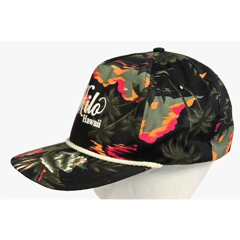 Vintage San Sun Hawaii Hat Cap Snapback Floral Print Tropical